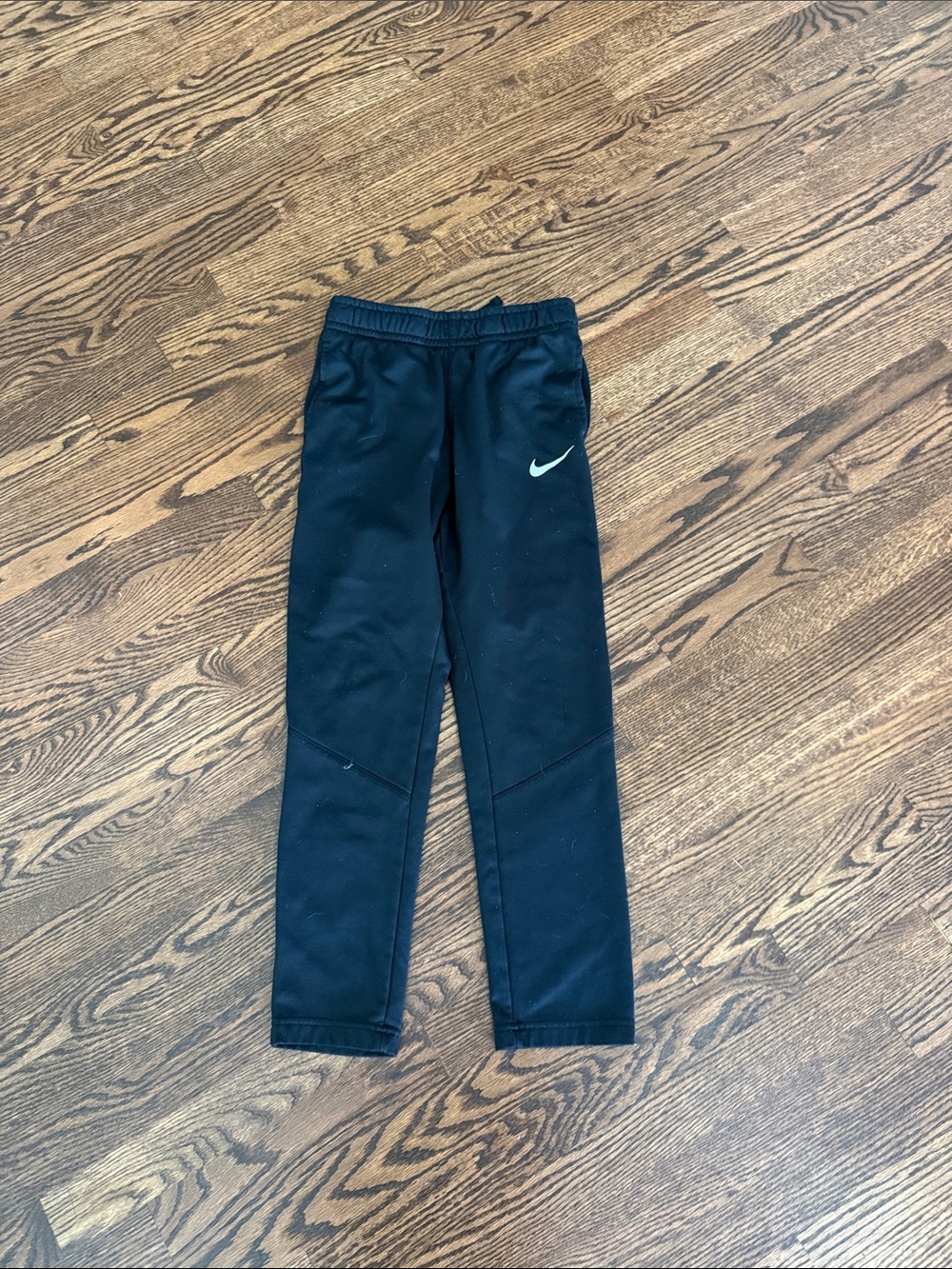 Nike Kids Black Sweatpants with White Swoosh